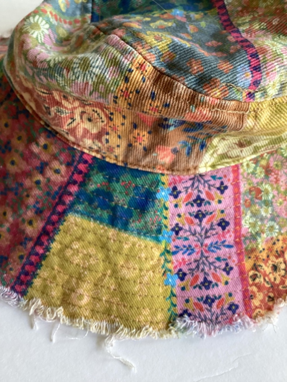 Natural Life Sandy Days Bucket Hat Watercolor Patchwork Boho Festival Hippie - Picture 10 of 14